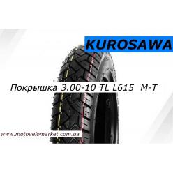 Покрышка 3.00-10 TL (L615) "KUROSAWA"  